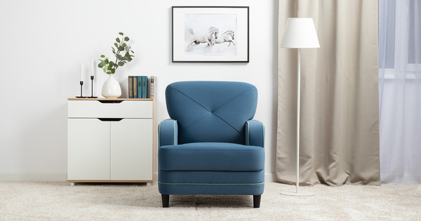 Кресло для отдыха Черри ТК 285 велюр Irida 07 синий, Эвита пистачио ментоловый