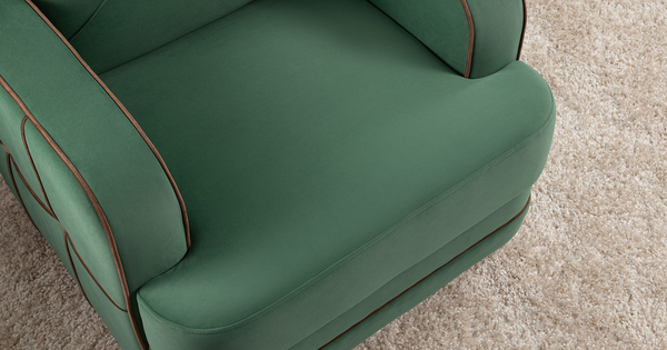 Кресло для отдыха Черри ТК 288 велюр Irida 09 зеленый, Эвита шоколад бежево-коричневый