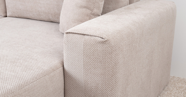 Диван-кровать угловой Оксфорд 710 композиция 2, шенилл Muza 04 светло-бежевый, модульная система, сборка на любую сторону