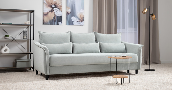 Диван-кровать прямой Берта ТД 773 велюр Mirage mint мятный