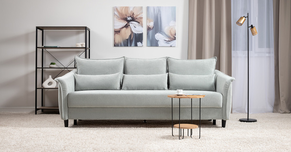 Диван-кровать прямой Берта ТД 773 велюр Mirage mint мятный