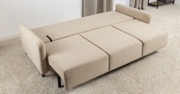 Диван-кровать прямой Дакота ТД 582 велюр Vendetta 02 кремовый, Riga 1598 z1 col 6 бежевый, Romeo 02