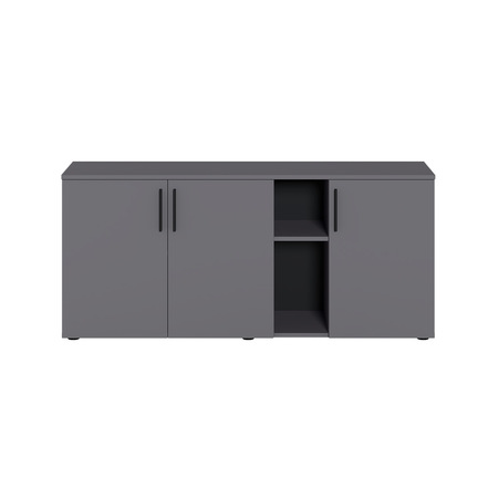 Тумба под ТВ Эйр 16.55 серый графит 0162 РЕ, собирается на любую сторону