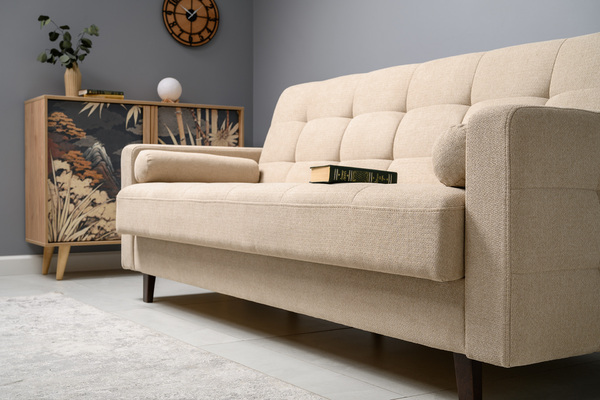 Диван-кровать прямой Эмили ТД 911 велюр светло-бежевый