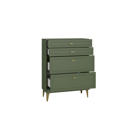 Гостиная Марион композиция 1 дымчатый зеленый K521, олива шагрень AG 1050 ПВХ, белый PE шагрень (собирается на любую сторону)