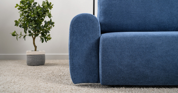 Диван-кровать прямой Тэдди 1504 композиция 1, букле Pique 009 синий, модульная система