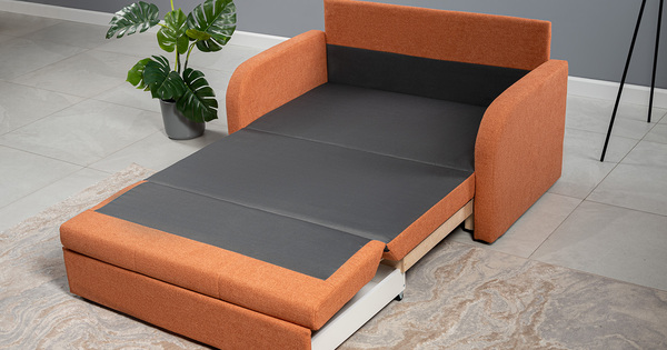 Диван-кровать прямой Тео (120) ТД 907 велюр Danco 412 светло-терракотовый