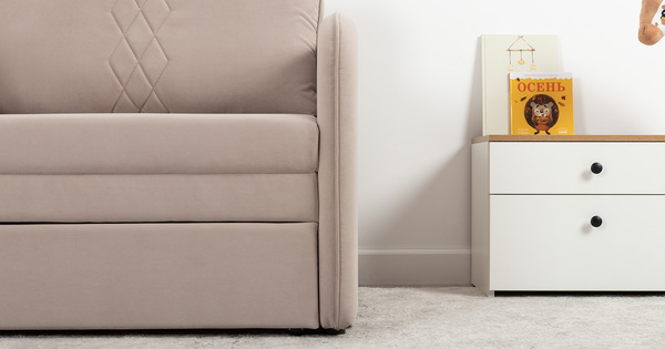 Кресло-кровать Юта (85) ТК 524 велюр Вивальди 4 серо-сливочный